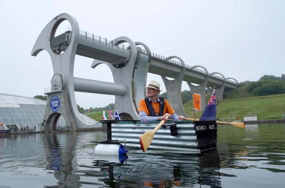 The retired Army officer visited the Falkirk Wheel while in Scotland (Andrew Milligan/PA) (PA Wire)