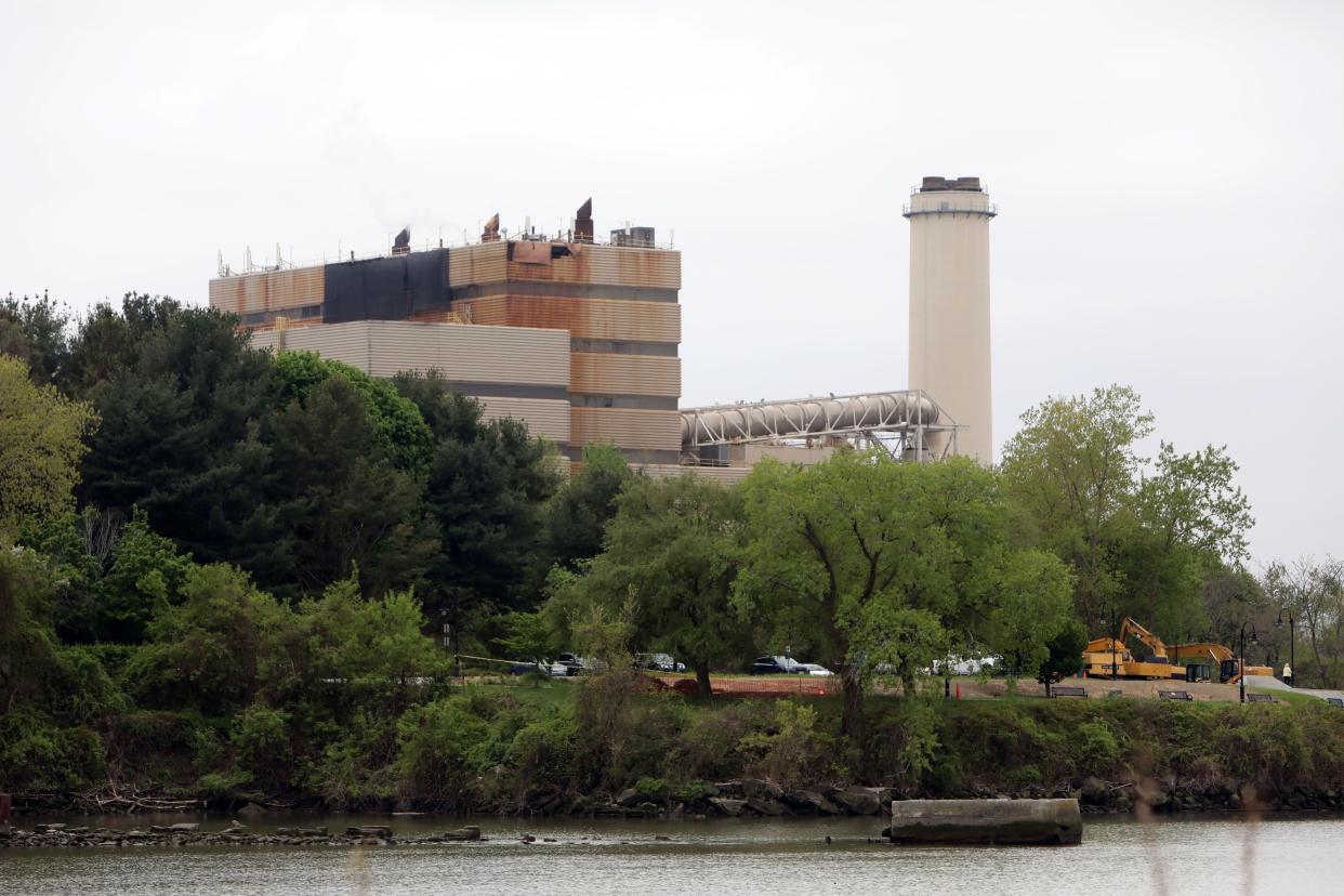 The Peekskill waste incineration plant seen from the Westchester RiverWalk in Peekskill April 30, 2024.