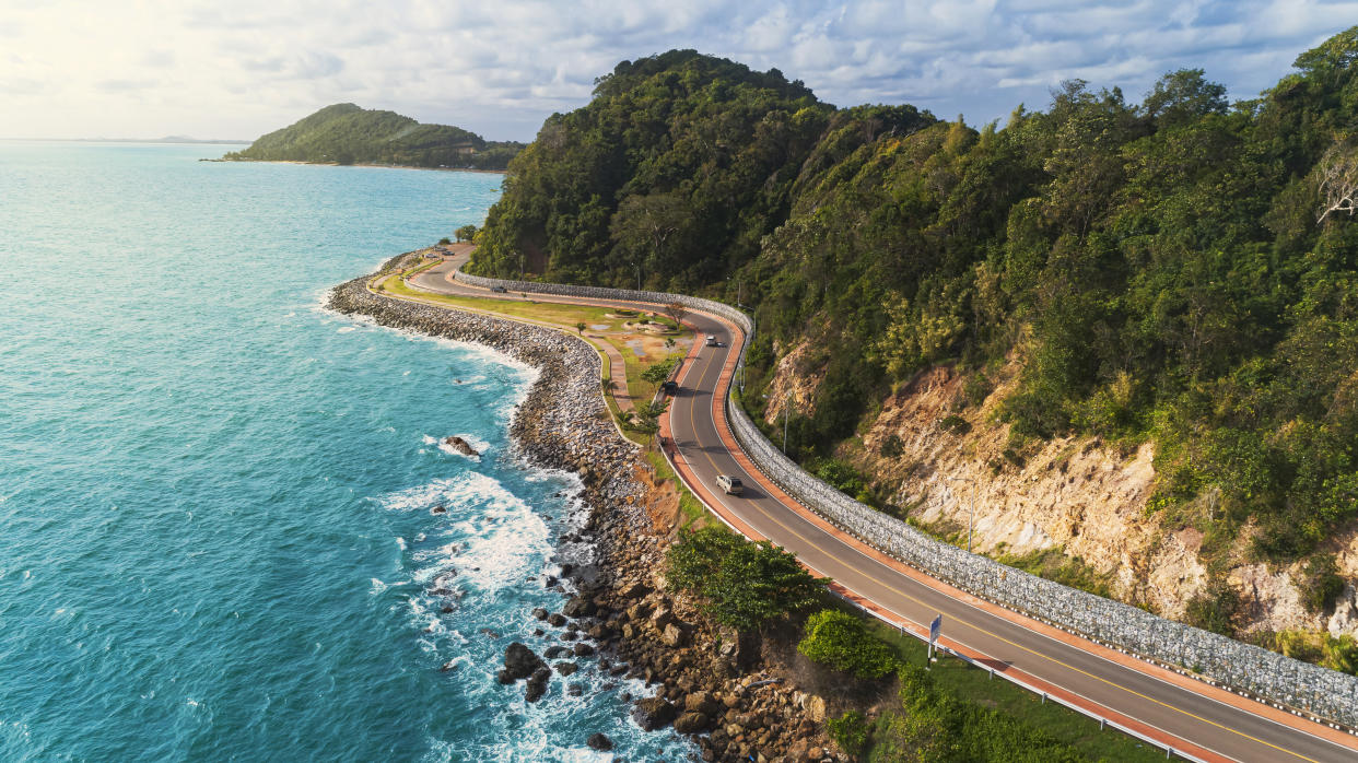 Aerial view highway road along the sea. (Photo: Getty)