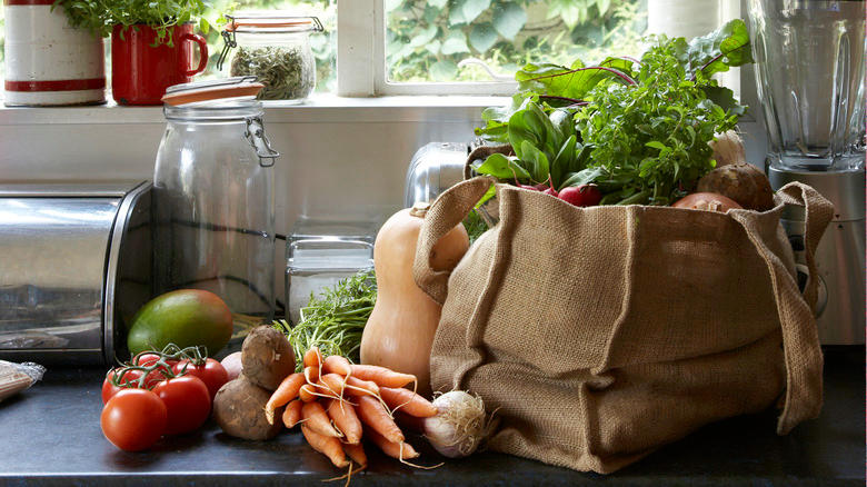 Basket of fresh vegetables