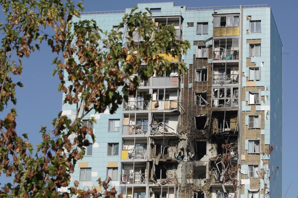 Damaged residential building following a drone attack in Ramenskoye in the Moscow region (Getty Images)