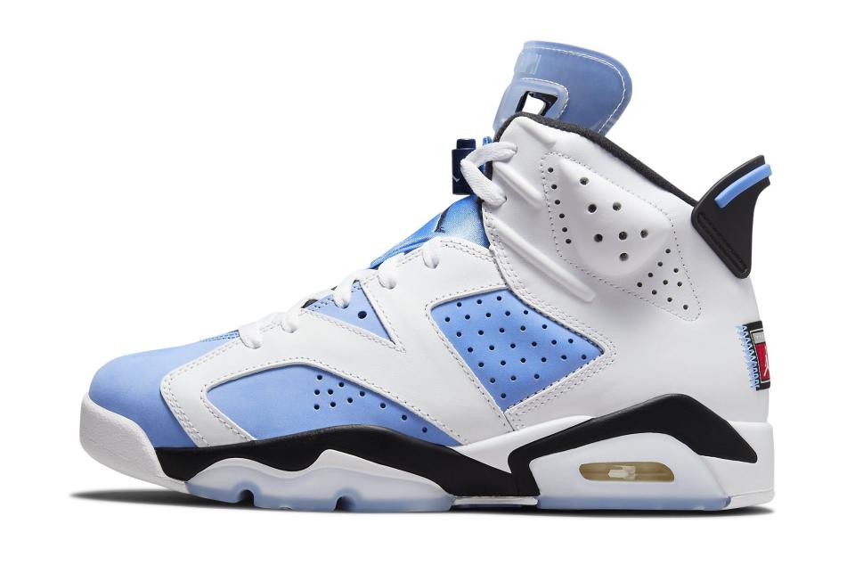 The lateral side of the Air Jordan 6 “University Blue.” - Credit: Courtesy of Nike