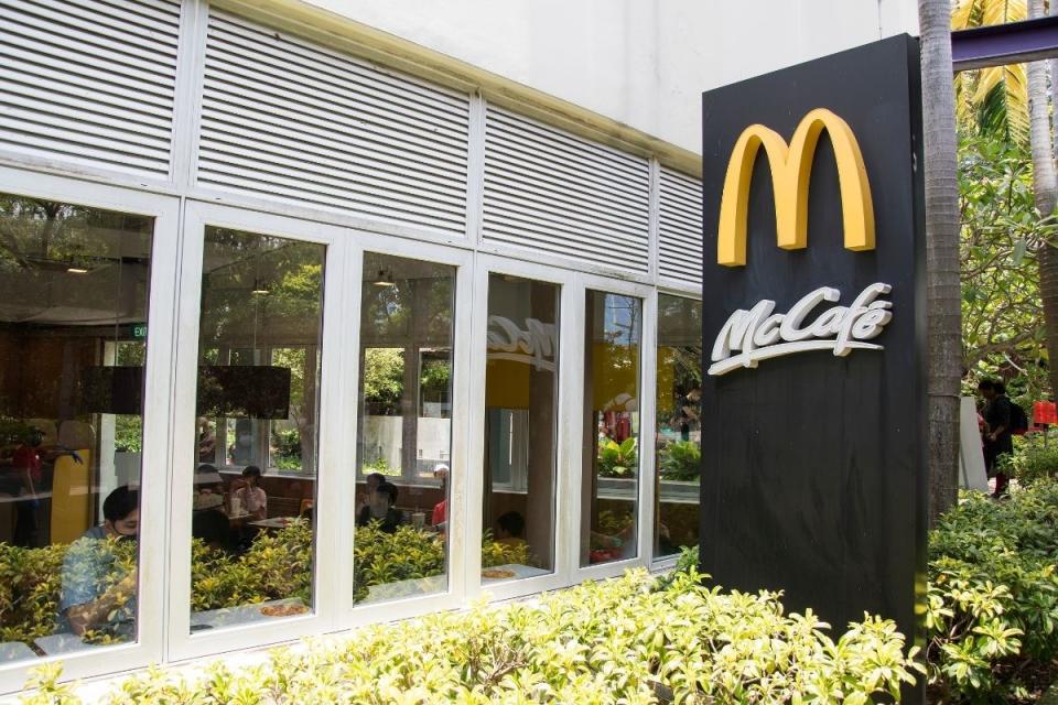 Diners inside Mcdonald's McCafé 