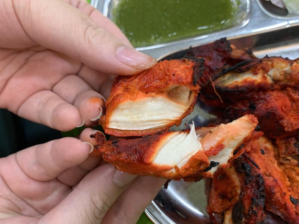 Restoran Rejab - Chicken tandoori piece cut in half