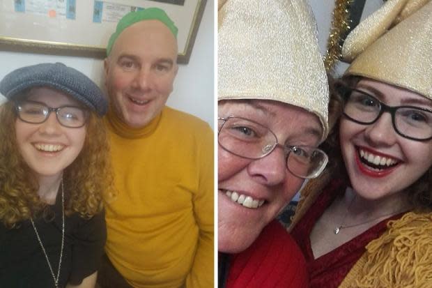 Samantha with step dad Matthew and  her great aunt Olwen.