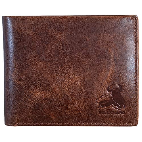 Mens RFID Blocking Bifold Wallet Soft Genuine Leather Brown Western (Amazon / Amazon)
