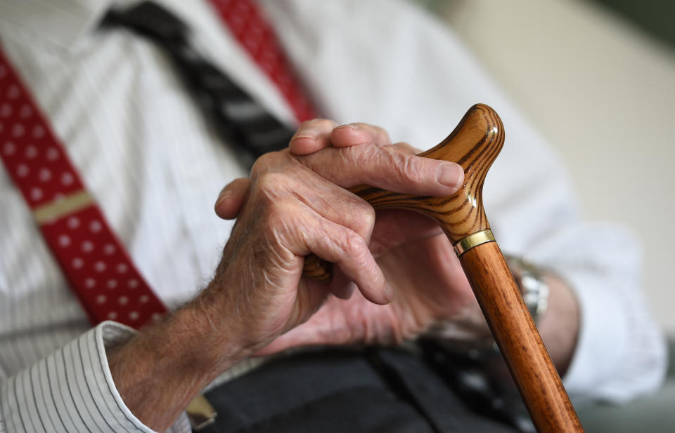 An elderly man at Rowheath House retirement home in Birmingham.