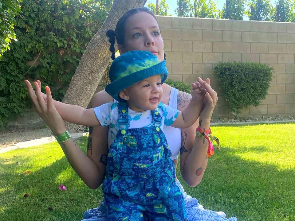 <p>Halsey Instagram </p> Halsey with her son Ender