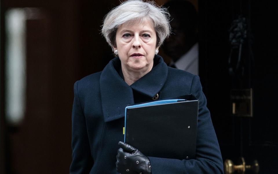 Theresa May leaving Downing Street on Thursday morning - Credit: Jack Taylor/Getty