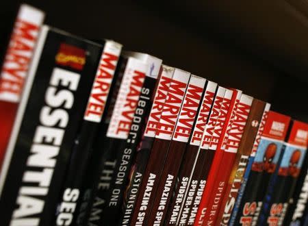 Marvel graphic novels sit on the shelf of a bookstore in New York, August 31, 2009. REUTERS/Brendan McDermid