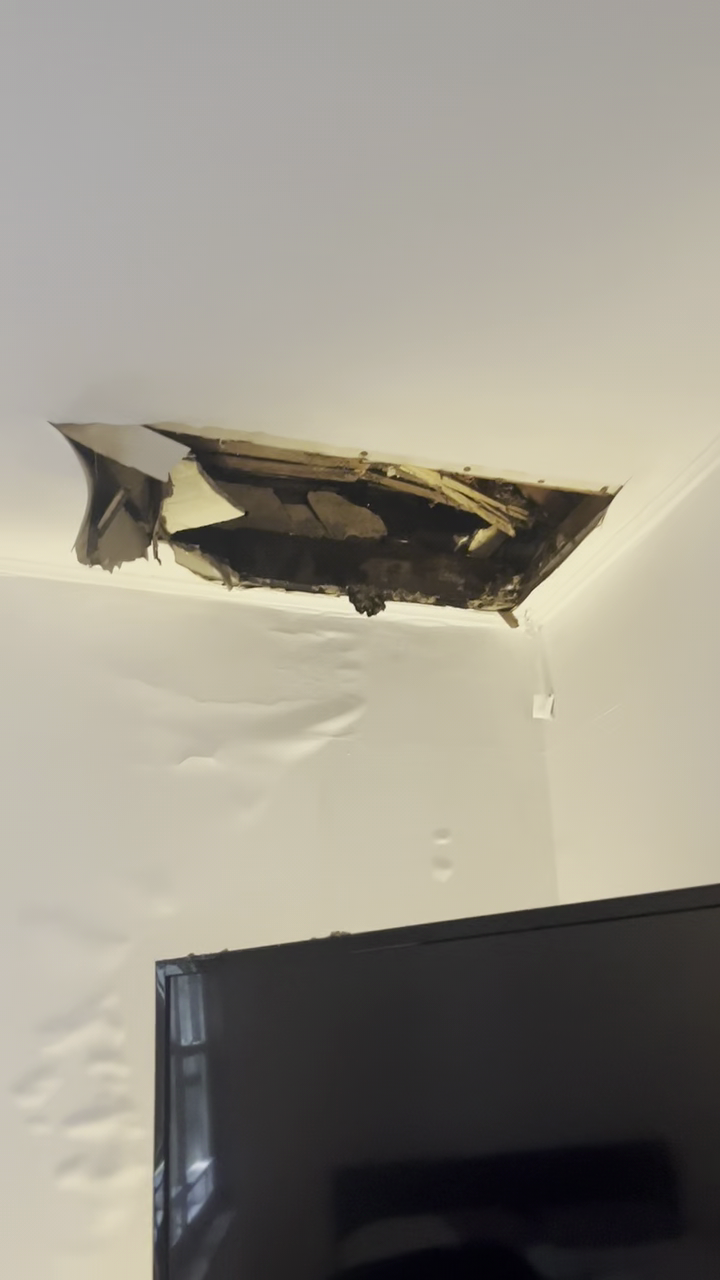 Apartment ceiling collapse