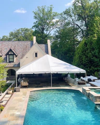 <p>Gia Giudice/Instagram</p> The party featured a huge white marquee with a dancefloor next to the family's swimming pool