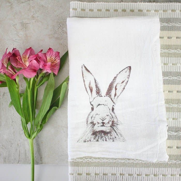 bunny tea towel