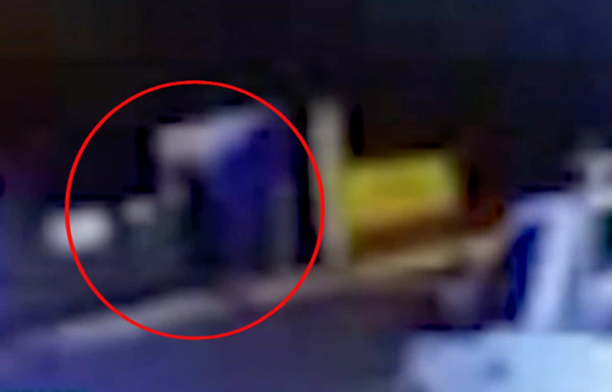 Surveillance footage captured the image of a shadowy figure leaving the area where Sayreville, New Jersey City Councilwoman Eunice Dwumfour was shot and killed (screengrab / 12 News New Jersey)