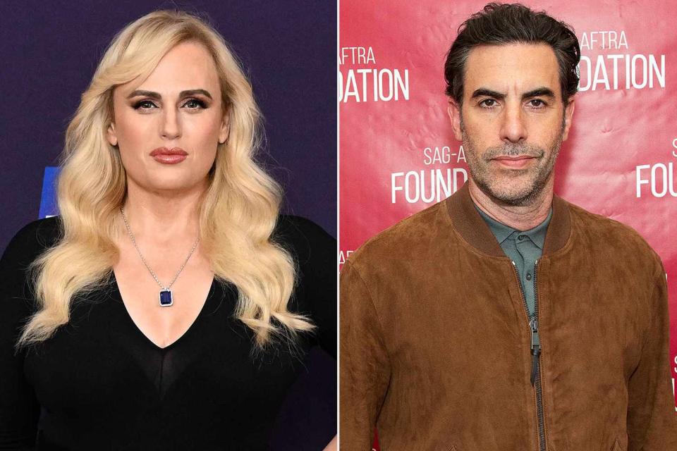 <p>DARREN ENGLAND/EPA-EFE/Shutterstock; Vincent Sandoval/Getty</p> Rebel Wilson; Sacha Baron Cohen