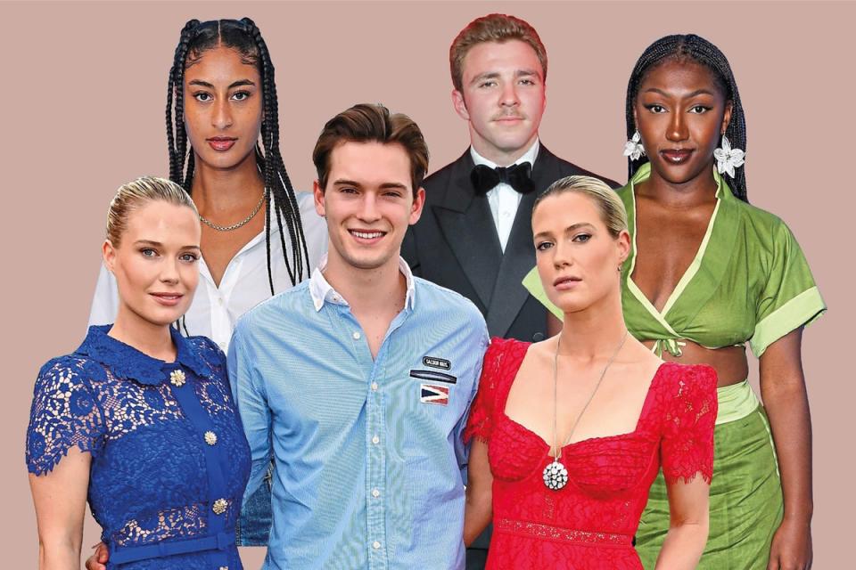 Left to right; Lady Eliza Spencer, Emilia Boateng, Samuel Aitken, Rocco Ritchie, Lady Amelia Spencer and Isan Elba (Dave Bennett)