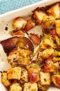 <p>Vegan stuffing doesn't have to be boring. Ours is every bit as flavourful as a <a href="https://www.delish.com/uk/cooking/recipes/a30376943/classic-homemade-turkey-stuffing-recipe/" rel="nofollow noopener" target="_blank" data-ylk="slk:classic stuffing;elm:context_link;itc:0;sec:content-canvas" class="link ">classic stuffing</a>. Use a quality, hearty loaf of bread and a nice olive oil to ensure your stuffing is as good as can be. Either slice your bread up to dry out the night before or toast it in an oven for about 20 minutes. The drier your bread is, the less mushy it will be after baking. Plus, you'll get those extra-crunchy tops that are killer.</p><p>Get the <a href="https://www.delish.com/uk/cooking/recipes/a34232682/vegan-stuffing-recipe/" rel="nofollow noopener" target="_blank" data-ylk="slk:Vegan Stuffing;elm:context_link;itc:0;sec:content-canvas" class="link ">Vegan Stuffing</a> recipe.</p>