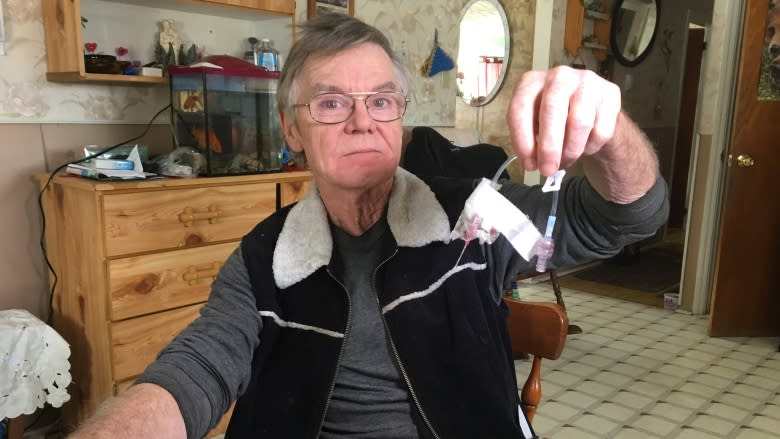 Moncton man says mother sent home from hospital in only a gown, needle in arm