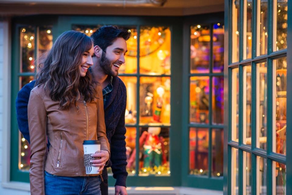 Enjoy the holiday lights at Peddler's Village, where you can shop local at more than 60 specialty stores.