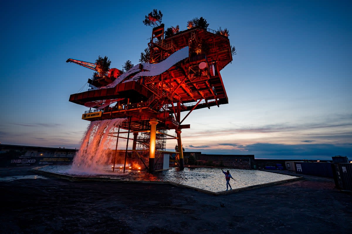 See Monster, a decommissioned North Sea offshore platform, which has been transformed into one of the UK’s largest public art installations (Ben Birchall/PA) (PA Wire)