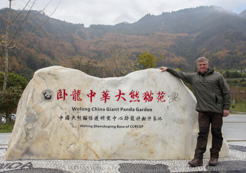 Ray Mears at China's Giant Panda Conservation and Research Centre. (ITV/Tin Can Island)