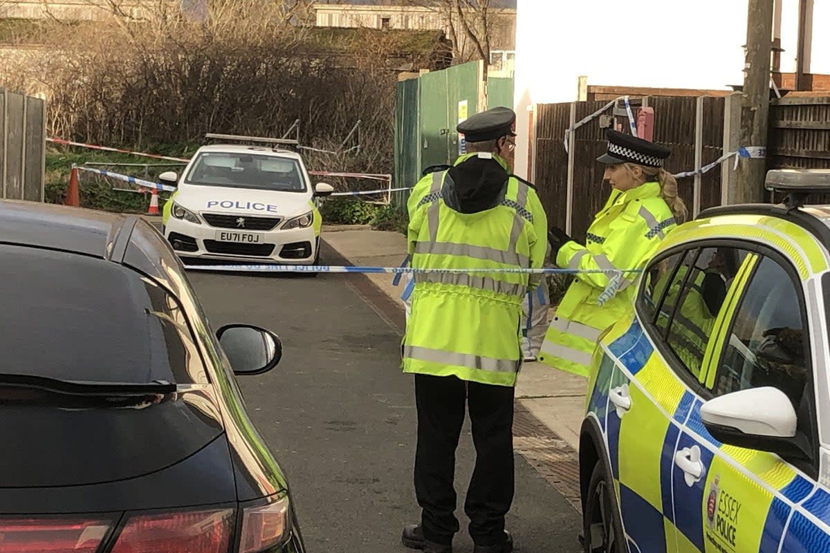 The police cordon in Hillman Avenue, Jaywick, Essex, after Ms Martin was savaged by two dogs (PA Wire)