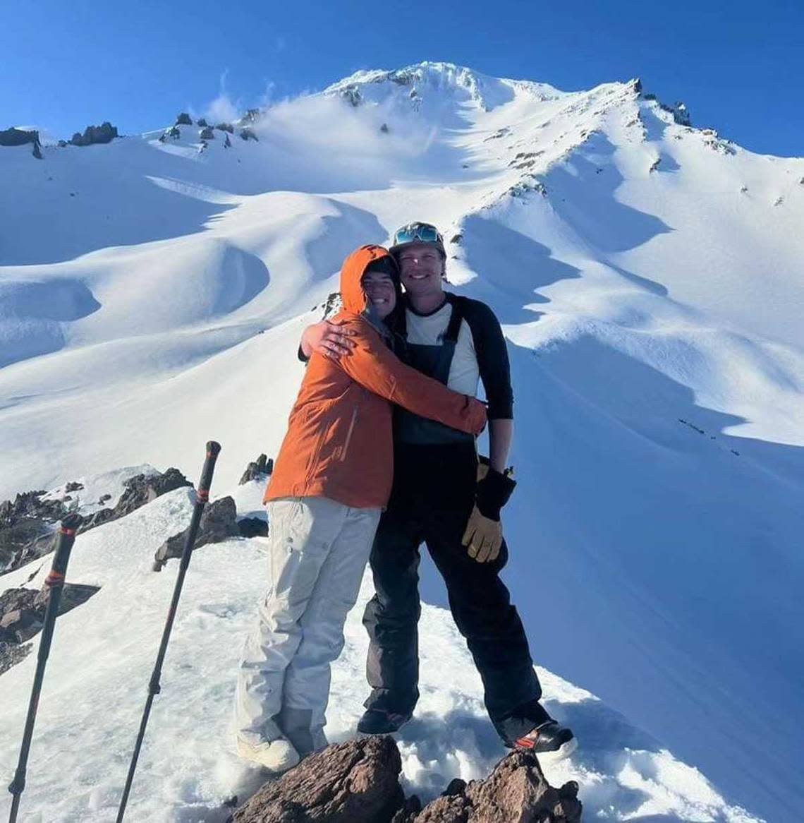 Andrew Niziol and Patty Bolan pose for a photo at Mount Shasta in an image posted to Instagram on Saturday, May 4, 2024. The couple’s bodies were found five days later on the north face of Mount Whitney after the couple went missing. Instagram