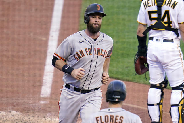 Pittsburgh Pirates' Daniel Vogelbach hits a pitch from San Diego