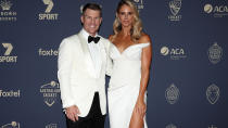 David Warner and wife Candice. (Photo by Graham Denholm/Getty Images)