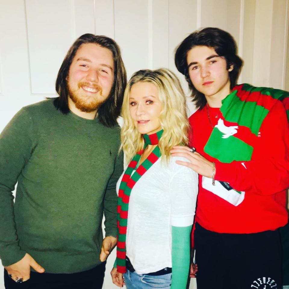 Danielle Spencer with her sons Charlie and Tennyson. Photo: Instagram/daniellespencerofficial.