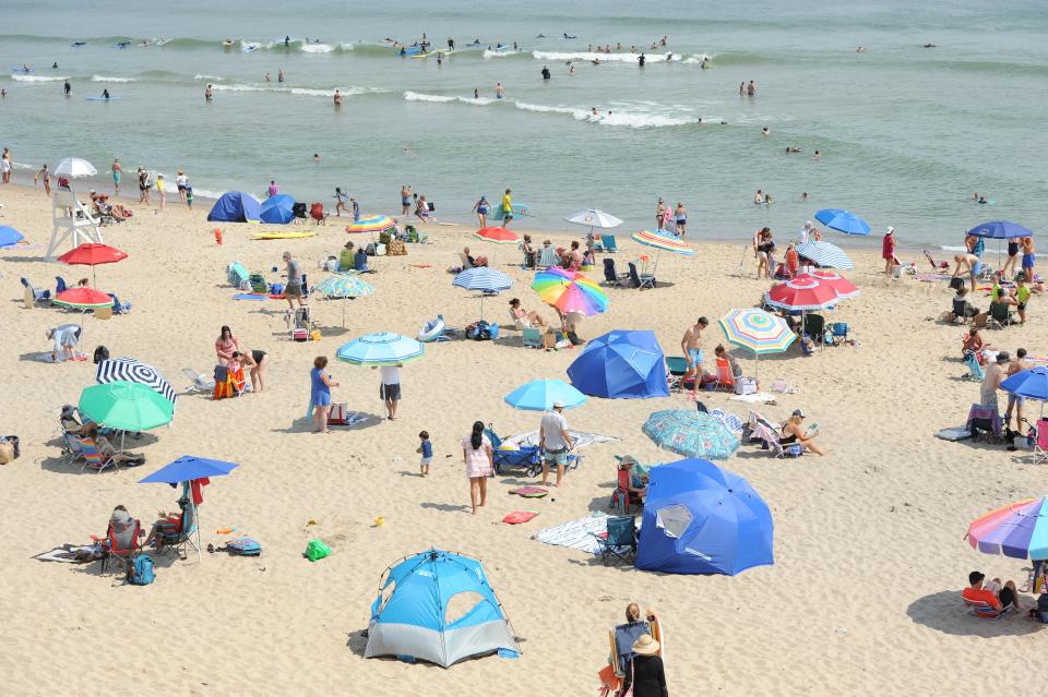 SOUTH WELLFLEET -- Umbrellas in bloom at Cape Cod National Seashore's Marconi Beach in 2020.