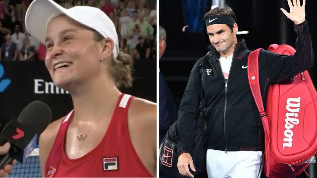 Barty apologised for making the great man wait. Image: Getty/Ch7