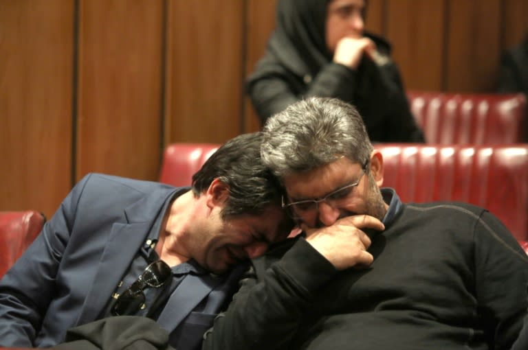 Iranian friends and relatives of the oil tanker crewmen react to news they are all feared dead