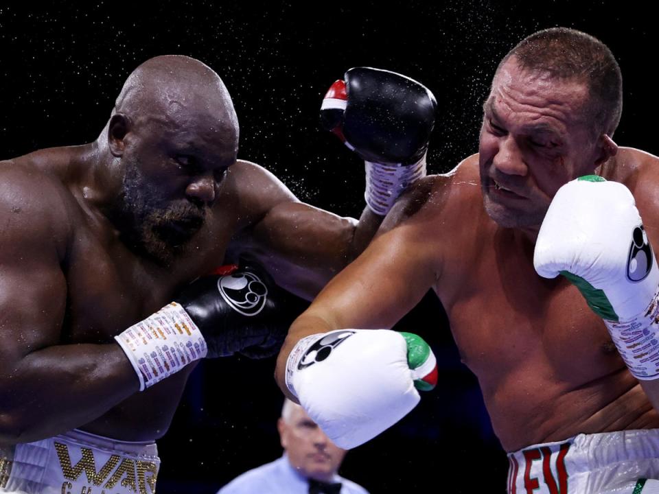 Derek Chisora (left) was a 112-116, 116-112, 116-114 winner against Kubrat Pulev (Getty Images)