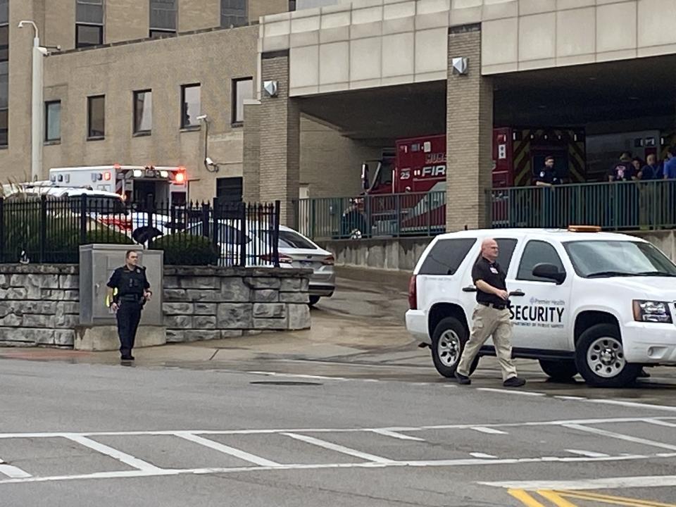 A Dayton officer was reportedly struck by a vehicle while responding to a crash Thursday afternoon.