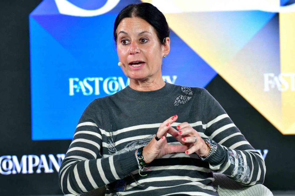 <p>Eugene Gologursky/Getty</p> Andrea Brimmer, Chief Marketing and PR Officer, Ally Financial speaks at the Fast Company Innovation Festival at Convene on September 21, 2023 in New York City