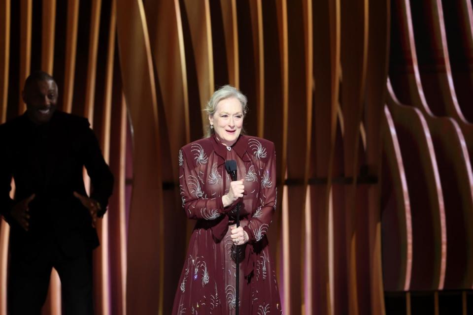 Meryl Streep speaks at the 30th Annual Screen Actors Guild Awards in Los Angeles, California, on 24 February 2024 (Getty)