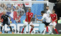 <p>France’s Nabil Fekir has a rare shot on goal </p>