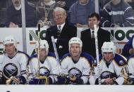 <p>Muckler was an assistant coach, co-head coach and sole head coach of the Edmonton Oilers as they won five Stanley Cups from 1984 to 1990. He later held coaching or senior executive posts with four other NHL teams.</p> 