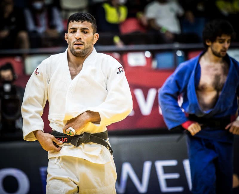 Iranian judoka Saeid Mollaei competes in Israel's Tel Aviv Grand Slam