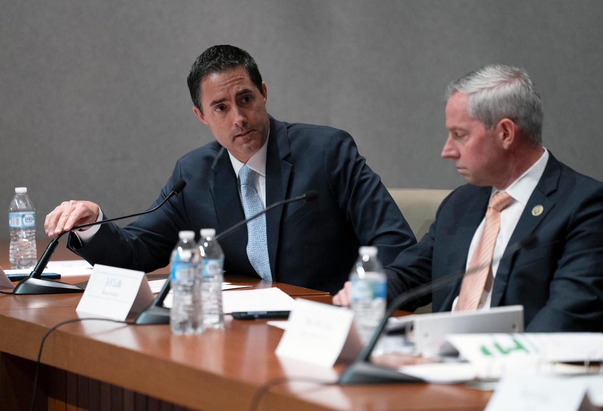 Secretary of State Frank LaRose speaks during a meeting of the Ohio Redistricting Commission on Sept. 20.