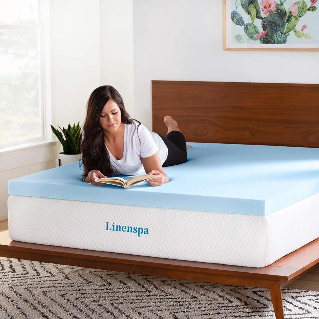 Linenspa 2 inch Convoluted Gel Swirl Memory Foam Mattress Topper -, Twin XL