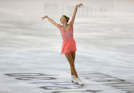 Figure Ice Skating - ISU Grand Prix of Figure Skating Internationaux de France - Pole Sud Ice Rink, Grenoble, France - November 17, 2017 Maria Sotskova of Russia performs during the Ladies Short Program REUTERS/Robert Pratta