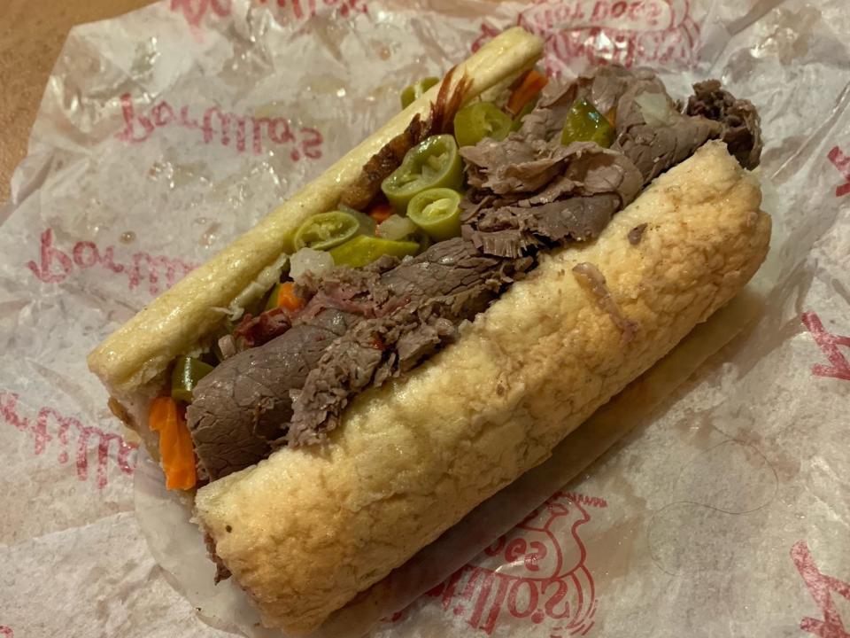 chicago style italian beef sandwich from portillos