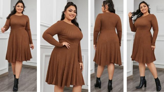 SheIn Plus size curve Mocha brown dress in size 3XL (1X IN REGULAR