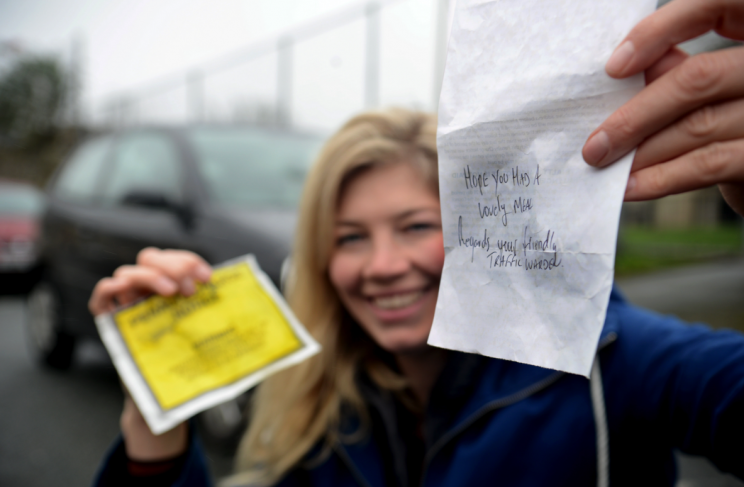 Penny Cross’s faith in traffic wardens has been restored (Picture: SWNS)
