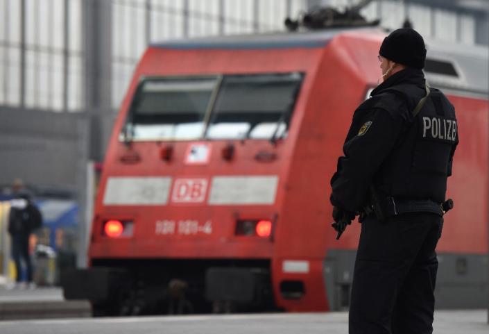 Two key train stations in Munich were evacuated overnight amid fears jihadists were planning a New Year suicide bomb assault (AFP Photo/Christof Stache)