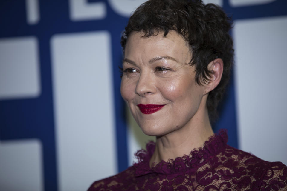 Actress Helen McCrory poses for photographers upon arrival at the London Film Festival Awards in London, Saturday, Oct. 14, 2017. (Photo by Vianney Le Caer/Invision/AP)