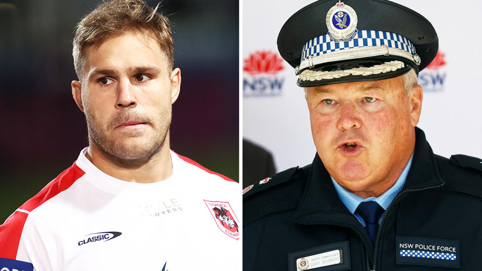 Jack de Belin has been fined after attending a house party hosted by a teammate, in a move NSW police deputy commissioner Gary Worboys labelled as 'arrogant'.