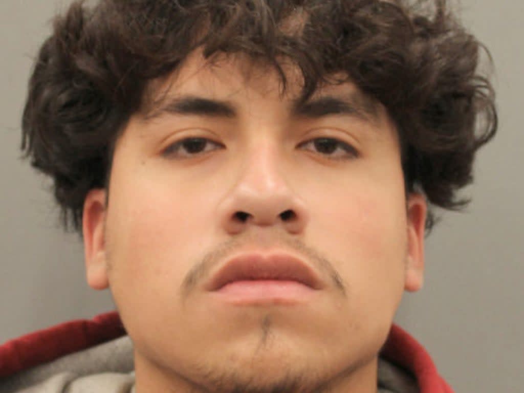 Frank Deleon Jr, 17, has been charged with the murder of his girlfriend, Diamond Alvarez. Police claim Mr Deleon shot Ms Alvarez 22 times at a park near her home.  (Houston Police Department)